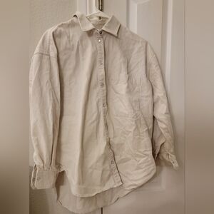 H&M Women's Cream Button Down Shirt